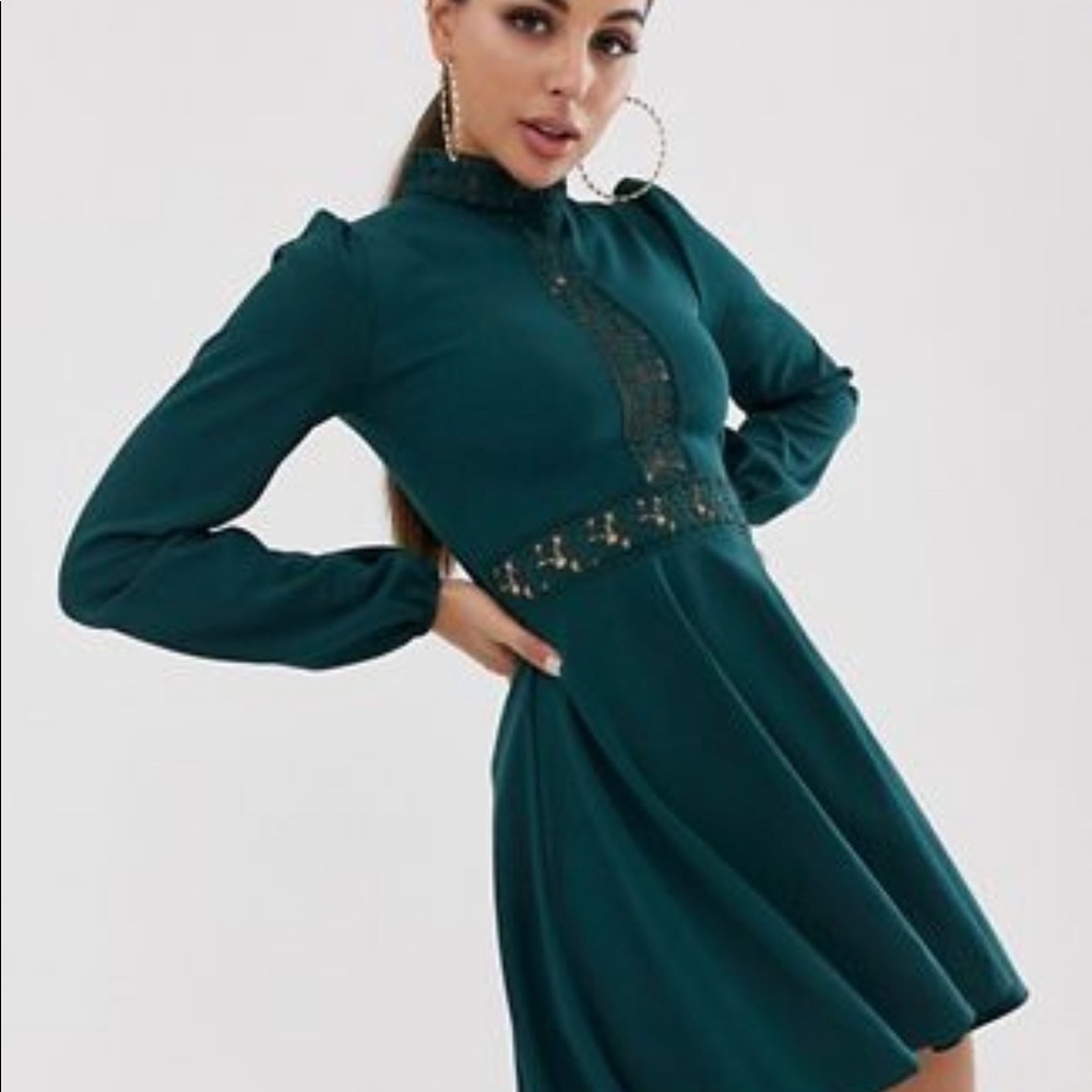 Dark Green long sleeve dress
